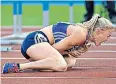  ??  ?? Looking forward: Sally Pearson returns to competitiv­e action today, a year after sustaining her terrible wrist injury in Rome