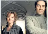  ??  ?? ▼
Many of Sharon’s roles have been too hard-hitting for her kids to watch but her sons are sure to be impressed as she stars opposite new Doctor Who Jodie Whittaker, left, in Trust Me. Above, the Scots actress alongside Nathaniel Parker in The...