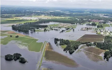  ?? Photo: Reuters ?? Aerial view of farms flooded after the passing of Hurricane Florence in eastern North Carolina, US, on September 17, 2018.
