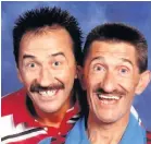  ??  ?? HEYDAY Paul and Barry on ChuckleVis­ion. Below, Barry with comedian Johnny Vegas