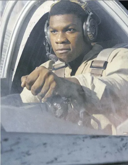  ?? LUCASFILM ?? “I want to be in things that I like to watch,” British actor John Boyega says of his recent role selections, including his return to the Star Wars universe as Finn in The Last Jedi.