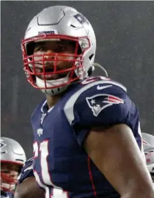  ?? NAnCY LAnE / hErALd STAFF FILE ?? SHIPPED TO HOUSTON: The Patriots traded offensive tackle Marcus Cannon (61) to the Houston Texans on Sunday.