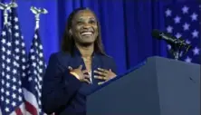  ?? Susan Walsh/Associated Press ?? Laphonza Butler, president of Emily’s List, speaks during an event in June. California Gov. Gavin Newsom plans to appoint Ms. Butler to fill the Senate seat held by Dianne Feinstein, who died last week.