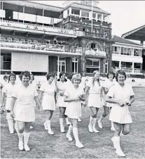  ??  ?? Vanguard: England captain Rachael Heyhoe Flint leads her team out for the first women’s match at Lord’s in 1976