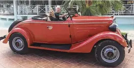  ??  ?? Greenwood King’s Sharon Brier, with her husband Mike, caught the second flight out of Houston to Cuba. Cars from all over the world were on the streets of Cuba, along with the vintage cars from the from the 1940s and 1950s.