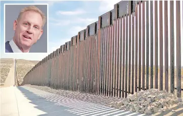  ??  ?? File photo shows new bollard-style US-Mexico border fencing is seen in Santa Teresa, New Mexico. (Inset) Patrick Shanahan. — Reuters photo