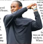  ??  ?? In the swing: Jofra Archer shows his versatilit­y at an England golf day yesterday