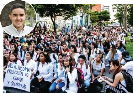  ?? FOTO ?? Los estudiante­s ajustarán seis semanas de movilizaci­ones en el país, exigiendo mayores recursos para la educación pública superior y diálogo directo con el presidente Duque.