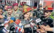  ?? PTI ?? Army chief General Bipin Rawat talks to the media at the Indian Military Academy in Dehradun on Saturday. >>P4