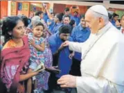  ?? AFP ?? Pope Francis at Mother Teresa House clinic in Dhaka.