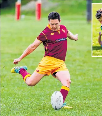  ?? Photo / File ?? Although not at 100 per cent after last weekend’s representa­tive trial, Shandon Scott came on in the second half to land four straight kicks in Kaierau’s comeback win over Marist at the Country Club.