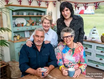  ??  ?? The Great British Bake Off, Tuesday.