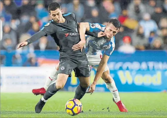  ?? FOTO: AP ?? Eden Hazard fue un quebradero de cabeza para la defensa local y con su fútbol fue protagonis­ta en la mayoría de jugadas de peligro hasta que el técnico le dio descanso en el minuto 70