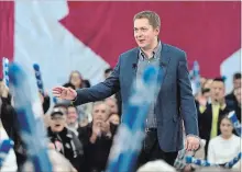  ?? JUSTIN TANG THE CANADIAN PRESS ?? Federal Conservati­ve Leader Andrew Scheer speaks to supporters at a pre-election event in Ottawa on Sunday.