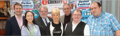  ??  ?? Cllr. John McGahon, Grainne McKeown, Frank O’Brien, Sharon McGuigan, Gerard Butler, Seamus J and Gerard Long at the official launch of The Carlingfor­d Oyster Festival 2019 in The Carlingfor­d Arms. Photos: Aidan Dullaghan/Newspics