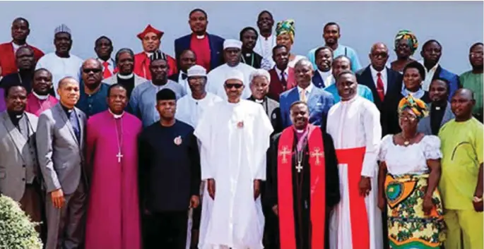  ??  ?? Buhari with Christian leaders