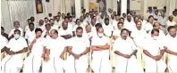  ?? ?? A section of district secretarie­s at the AIADMK meeting held in Chennai on Tuesday