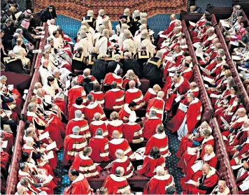  ??  ?? Seeing red: relocating the House of Lords should only be considered as part of a conversati­on about its future role and compositio­n