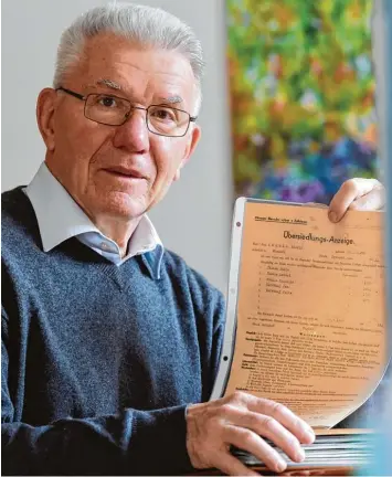  ?? Foto: Marcus Merk ?? Von seiner Zeit als Heimatvert­riebener im Landkreis Augsburg berichtet Ernst Kukula aus Meitingen.