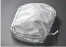  ?? Sotheby’s ?? This lunar sample collection bag from Apollo 11 will go up for auction in July after slipping through the collection of the Cosmospher­e and Space Center in Hutchinson, Kan.