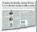  ??  ?? Sul «Corriere Fiorentino» di ieri la lettera di otto sindaci dell’area fiorentina per denunciare il ritardo nelle nomine e la mancata partenza delle mense