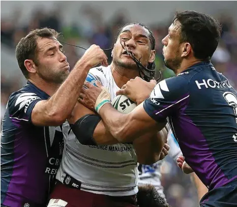  ?? PHOTO: GETTY IMAGES ?? THE BEST: The Melbourne Storm players are masters of slowing down the ruck.