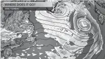  ?? ?? Model projection shows the low that impacted parts of the region Friday will affect Iceland as a stronger storm next week. WSI