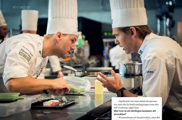  ?? FOTO VIKTOR FREMLING ?? Sebastian Gibrand och hans coach Tommy Myllymäki, som tagit flera medaljer i Bocuse d'Or.