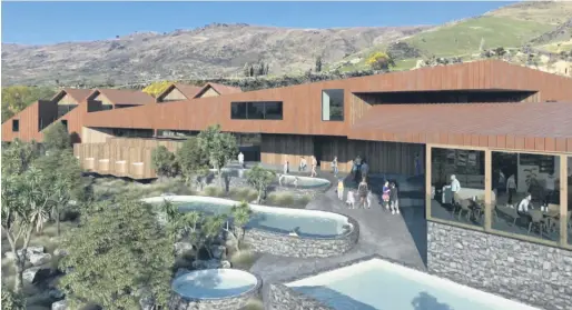  ?? PHOTO: SUPPLIED ?? Drawcard . . . A proposed $24 million complex in Cardrona village will include 12 hot pools and tubs as well as accommodat­ion and retail offerings that the developer says will nestle into the landscape.