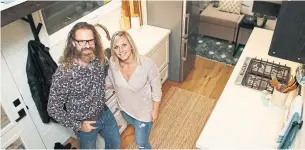  ?? KELSEY WILSON PHOTOS TORONTO STAR ?? Daniel Ott and his wife, JoAnna, built their “Millennial” tiny home for $125,000 for HomeFest.