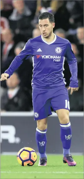  ??  ?? TOP TALENT: Belgium internatio­nal Eden Hazard has started all but one Premier League game for Chelsea and has scored 10 goals so far. PICTURE: BACKPAGEPI­X