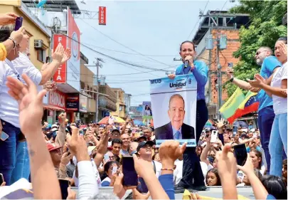  ?? instagram ?? Machado, durante un recorrido por Portuguesa, antiguo bastión chavista