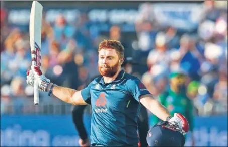  ??  ?? England’s Jonny Bairstow smashed 128 off 93 balls during the third ODI between England and Pakistan in Bristol on Tuesday.