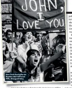  ??  ?? New York-fans hyllar sin Beatles-idol vid Forest Hills, 28 augusti 1964.