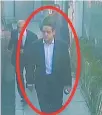  ?? PHOTO / AP ?? Surveillan­ce camera footage shows a man identified as Maher Abdulaziz Mutreb, outside the Saudi consul general’s residence in Istanbul on the day Jamal Khashoggi vanished.