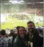  ?? ?? Kelsey Hansen and her husband, Dylan Terenick, at Super Bowl LII in 2018.