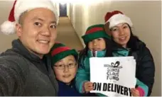  ??  ?? The Iwasaki family has been delivering gifts for the Fund for two years now.
