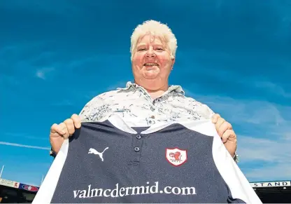  ?? Picture: SNS. ?? Raith Rovers fan Val Mcdermid is putting her crime-writing talents to good use.