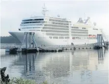  ?? PORT OF NANAIMO ?? The Silver Muse will be docked in Nanaimo for several days before starting its Alaska cruise season this month.