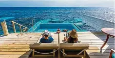  ??  ?? Relax by the private pool at Sunset Ocean Villa of Centara Grand Resort, Maldives.