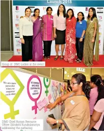  ??  ?? Group of DIMO Ladies at the event DIMO Chief Human Resource Officer Dilrukshi Kurukulasu­riya addressing the gathering