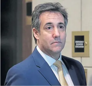  ?? Picture: Getty. ?? Michael Cohen said he will not protect Mr Trump any more.