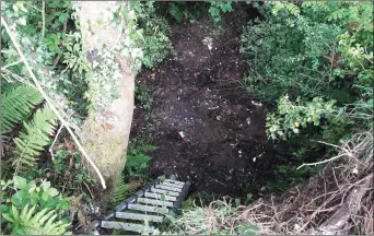  ??  ?? Cork County Council had to go four metres deep below the road to start the massive clean up. All of the fly-tipping has now been cleaned up along with fencing and CCTV put in place.
