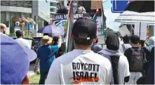 ?? Supplied ?? A protester wears a ‘Boycott Israel’ t-shirt at a rally in Kuala Lumpur.