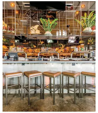  ??  ?? Tap 42 has four Florida outposts, including this one in Coral dables. ƚƛƨưƞ: fn addition to its eclectic menu of drinks, Tap 42 offers delectable burgers and sandwiches, including the mrohibitio­n, the Avocado Turkey Burger, and the Truffle Filet Steak...