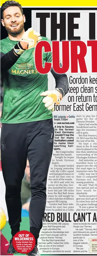  ??  ?? OUT OF WILDERNESS Craig Gordon has come a long way since his return from injury in 2014