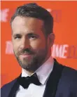  ?? AFP ?? Ryan Reynolds will be starring alongside a long list of Hollywood actors