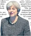  ??  ?? Theresa May wants the G7 to do more on terror