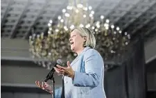  ?? COLE BURSTON THE CANADIAN PRESS ?? Ontario NDP Leader Andrea Horwath criticized her Liberal and Progressiv­e Conservati­ve rivals for their plans to keep a temporary gas tax cut in place.