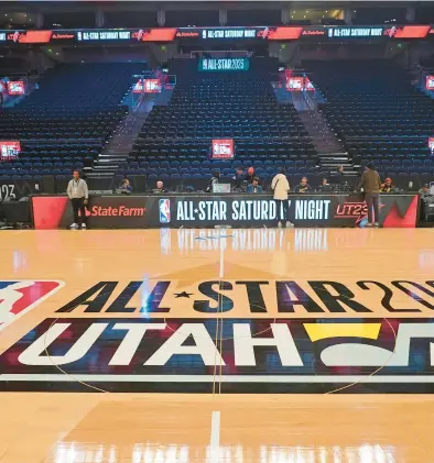  ?? RICK BOWMER/AP ?? The Vivint Arena is shown before the start of the NBA All-Star weekend on Wednesday in Salt Lake City.